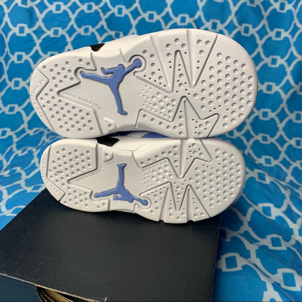Nike air jordan 6 Unc Size 5c TD retro og Carolina blue white rare toddler shoes - Picture 4 of 5